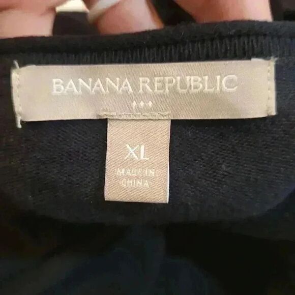 Banana Republic Women's Black Cotton/Viscose/Wool Gauzy Knit Open Front Front Ca - Picture 4 of 11